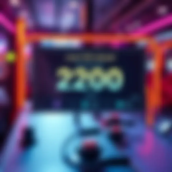 A digital display showing progress towards completing a challenge in mini games, with 220 points needed to finish.