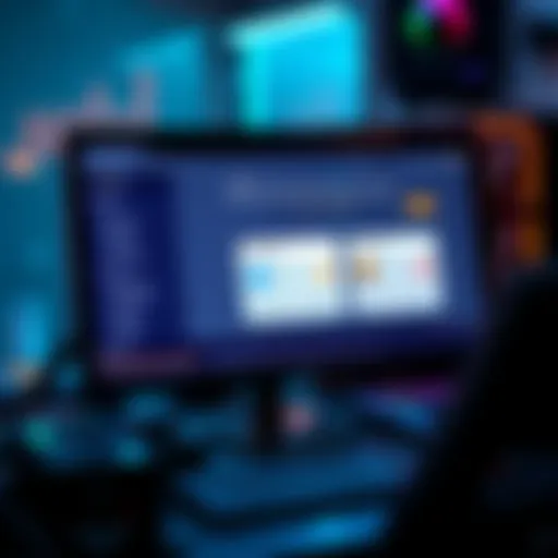 A computer setup showing mining software with options for P2Pool Nano and Mini displayed on the screen