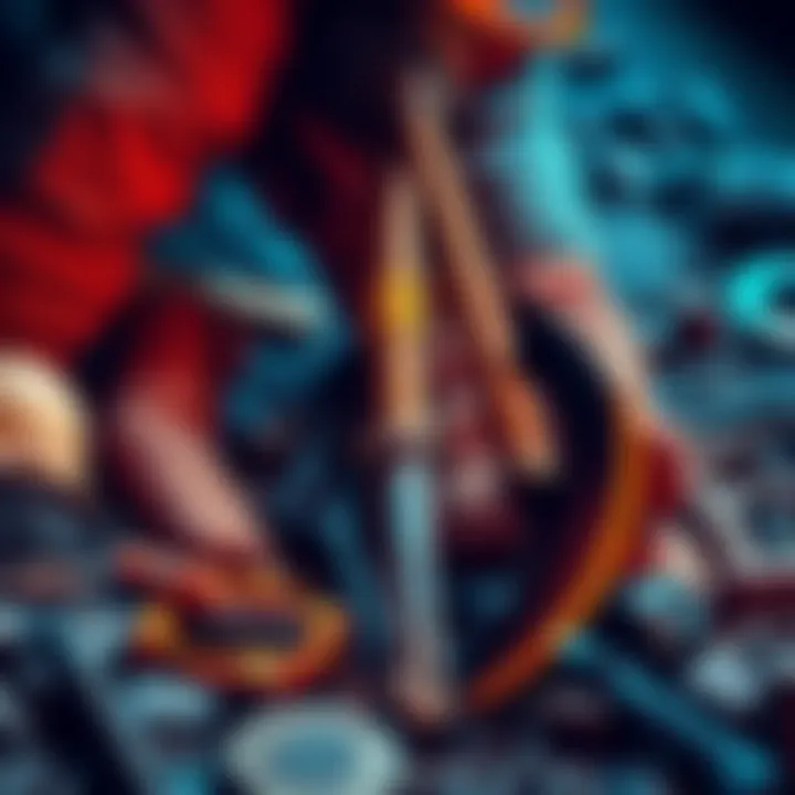 A beginner miner with a pickaxe and helmet exploring a mining site, surrounded by tools and information on mining strategies.