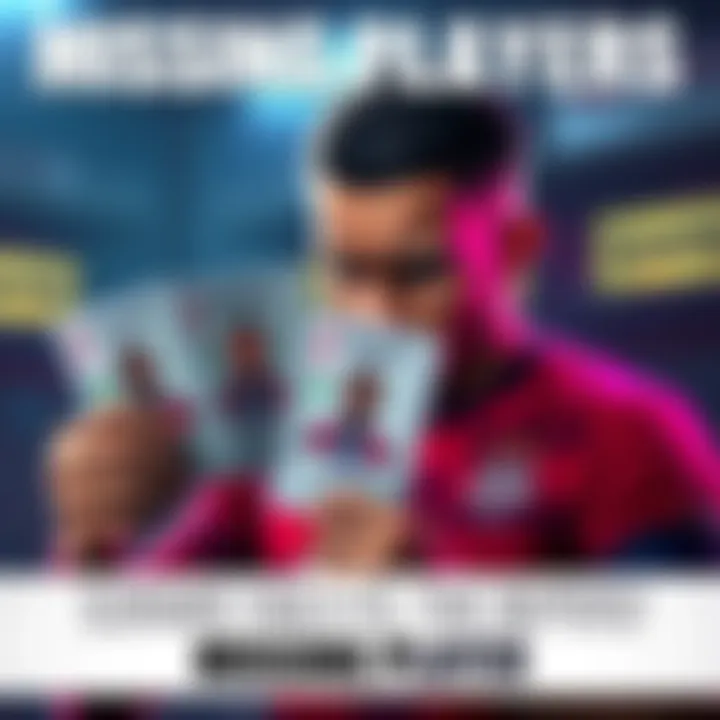 Missing Players in Sorare Frustrated player holding cards with absent stars like Mbappe and Bellingham in Sorare colors