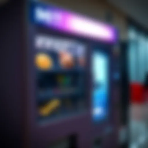 A snack machine at MIT Media Lab with a Bitcoin payment option displayed on the screen