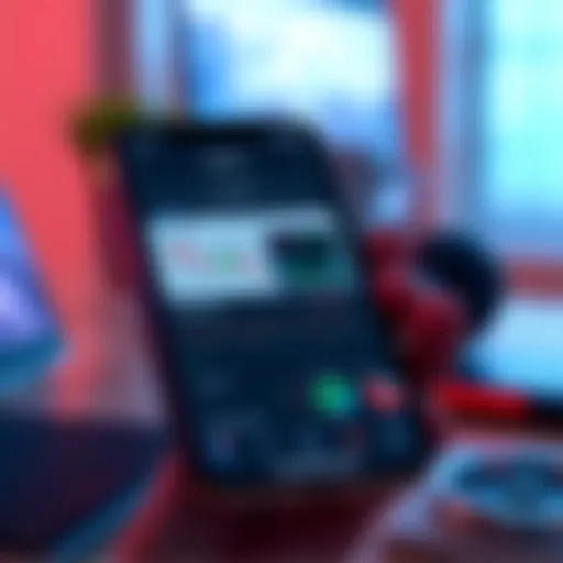 A smartphone displaying a portfolio tracker app with Solana assets on the screen, showing graphs and investment details.
