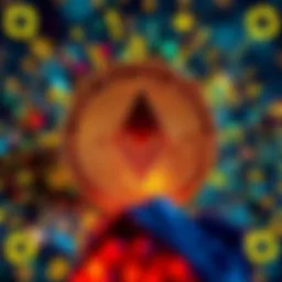 A digital representation of the Monero logo with privacy symbols around it, depicting its focus on secure transactions.