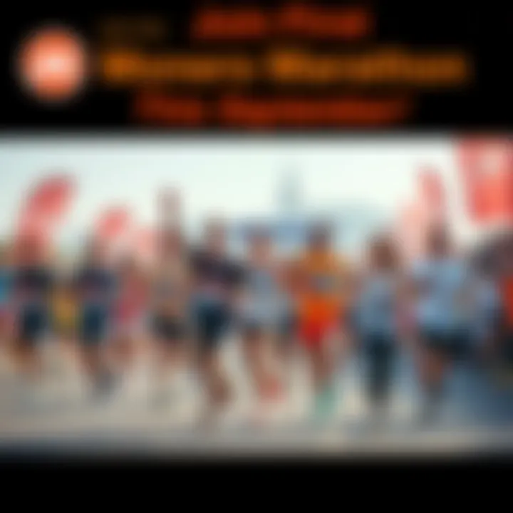 Monero Marathon Participants Runners of various ages participating in the Monero Marathon, with banners and a cheering crowd in the background.