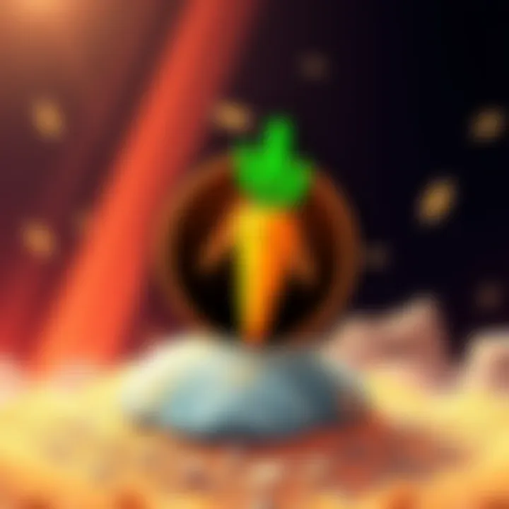 Monero Carrot Update Illustration Illustration depicting the Monero logo with a carrot symbol, representing the Carrot update for enhancing privacy and security features.