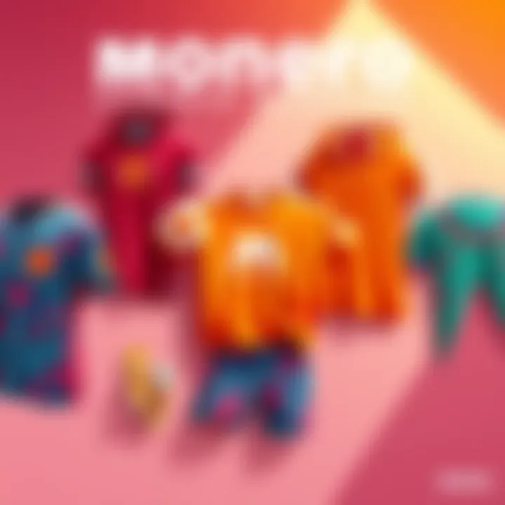 Monero Summer Collection Designs A display of various summer gear designs inspired by Monero, featuring bright colors and unique patterns.