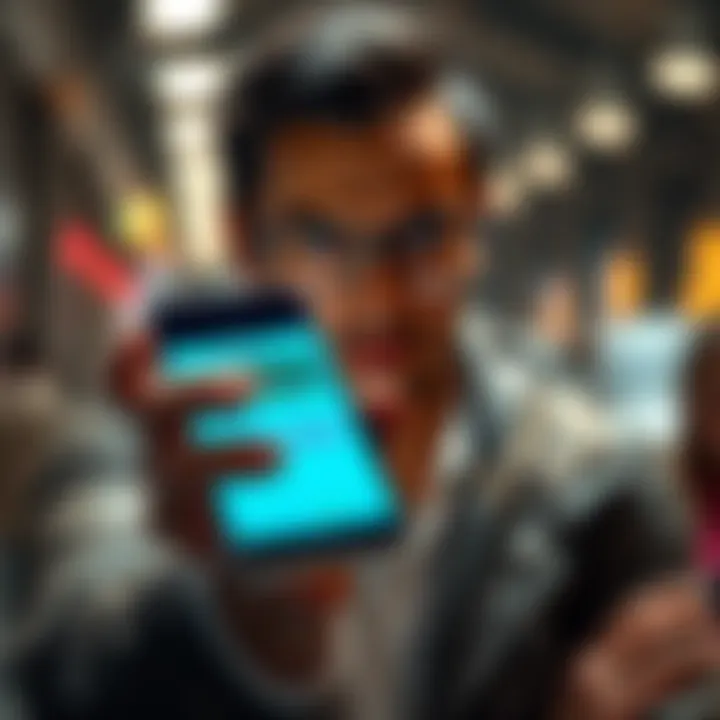 Person holding a smartphone displaying a digital wallet app with a worried expression about security of funds