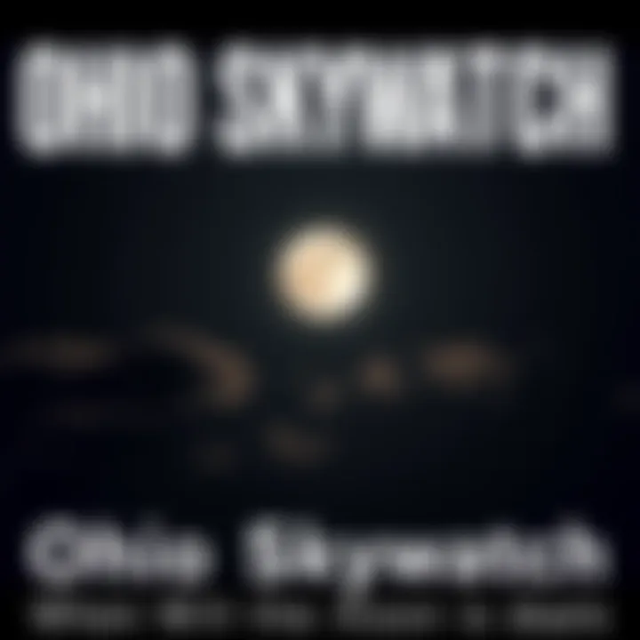 Bright full moon shining in the dark Ohio night sky with a few scattered clouds