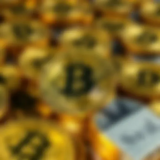 Morgan Stanley logo with a background of Bitcoin coins representing the recent purchase of Bitcoin by the firm.