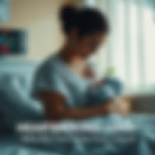 A grieving mother cradling her baby boy in a hospital room, reflecting deep sorrow and love.
