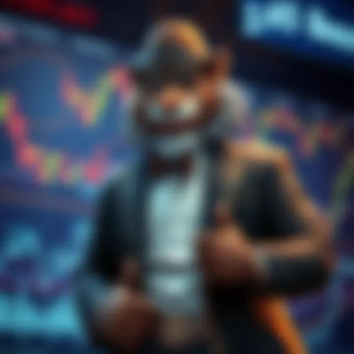 Mr. Beast stands confidently with financial charts in the background, symbolizing his position in the ASTER buying column amid controversy.