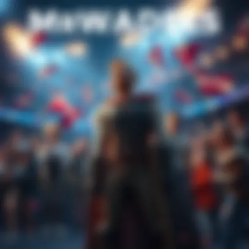 MrWadels stands confidently, ready for a showdown, as supporters gather around, showing their excitement.