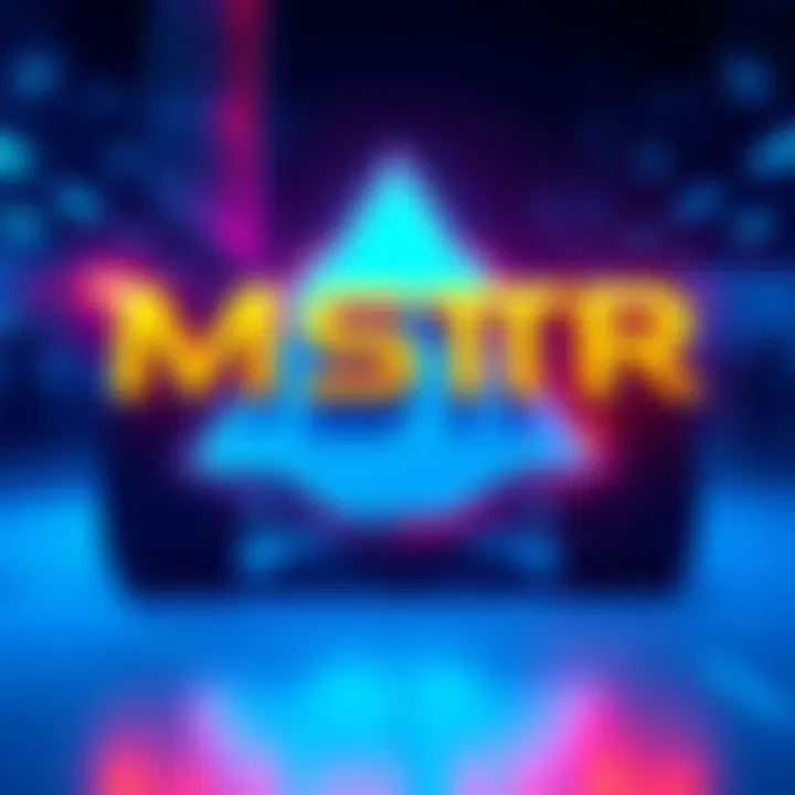 MSTR logo with graphic showing a USD reserve impacting common shares and bitcoin holdings