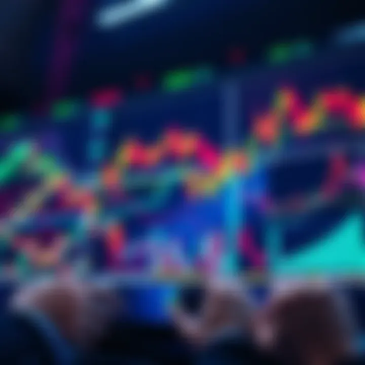A visual representation of multiple trading wallets in use, showing various charts and graphs indicating active trading on different platforms.