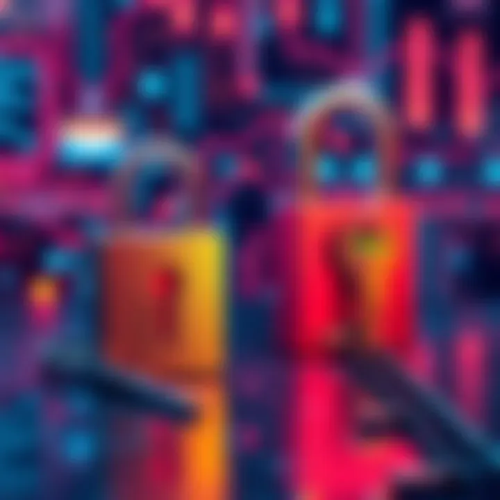 Illustration of a digital lock with multiple keys symbolizing multisignature security and a passphrase nearby, representing the debate on security measures.