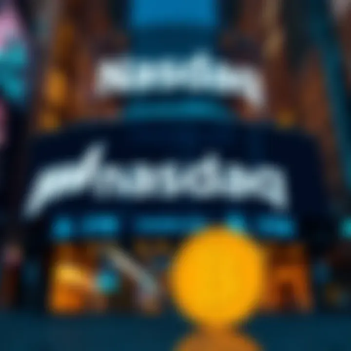 A graphic showing Nasdaq's logo alongside the Dogecoin symbol, indicating the listing of the 21Shares Dogecoin ETF.