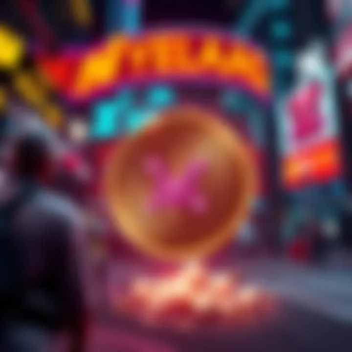 A digital graphic representing a meme coin with a market cap of $200 million, featuring a vibrant design that symbolizes cryptocurrency