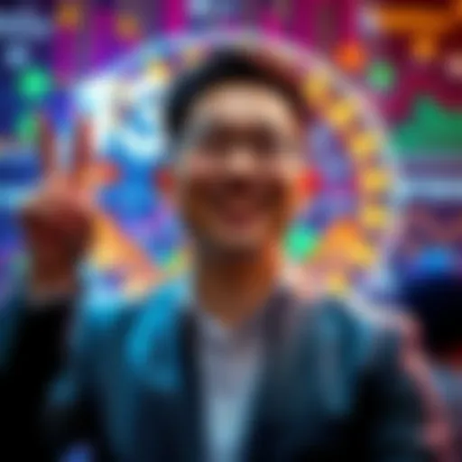 Nathan Chow, CEO of BitMart, celebrating eight years of growth with a graphic of 13 million users and digital finance themes in the background