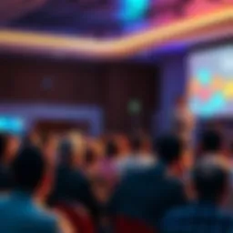 BitMart CEO Nenter Chow presents on stage, discussing Web3 insights with an audience at HKUST