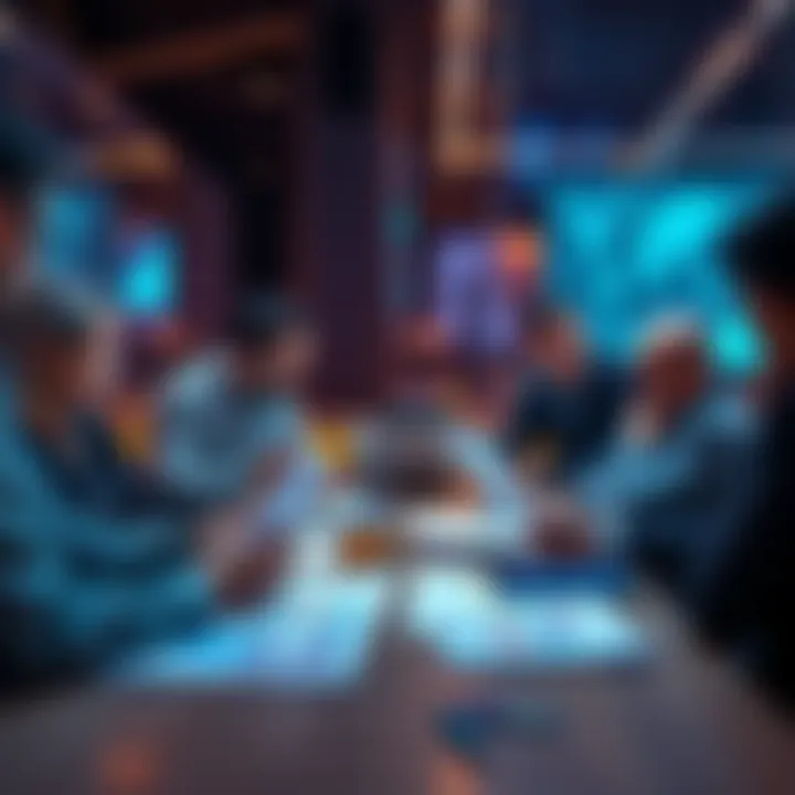 People discussing the best card issuer options for neobanks with charts and documents on the table