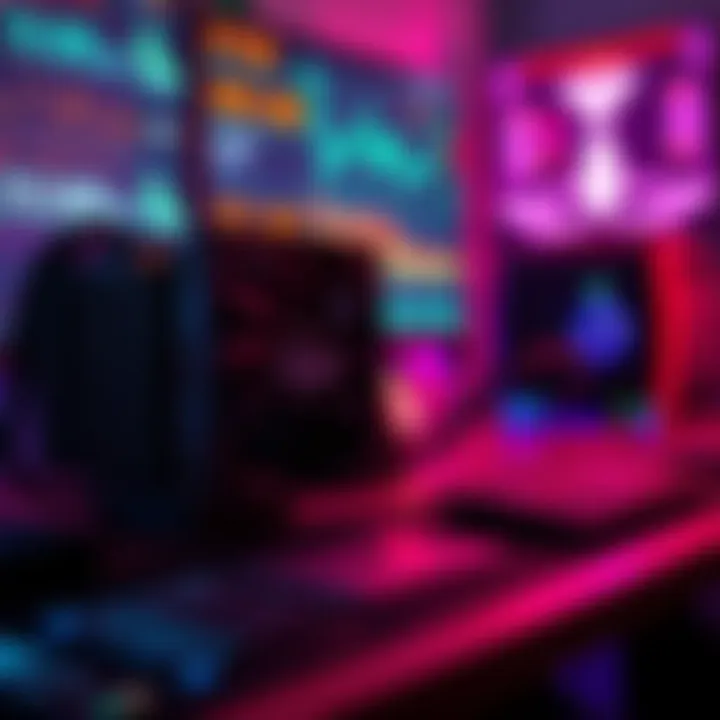 Nerdminer v2 placed on a desk, with graphics displaying mining statistics on a screen, showing its mining capability and design features.