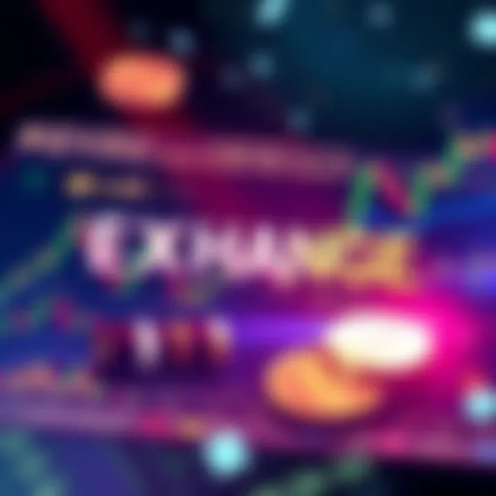 New Cryptocurrency Exchange Launch A banner showcasing the launch of a new cryptocurrency exchange with trading graphs and digital coins