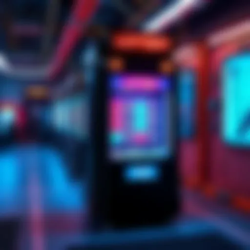 A new lottery machine installed at a mining site, showcasing its bright colors and modern design.