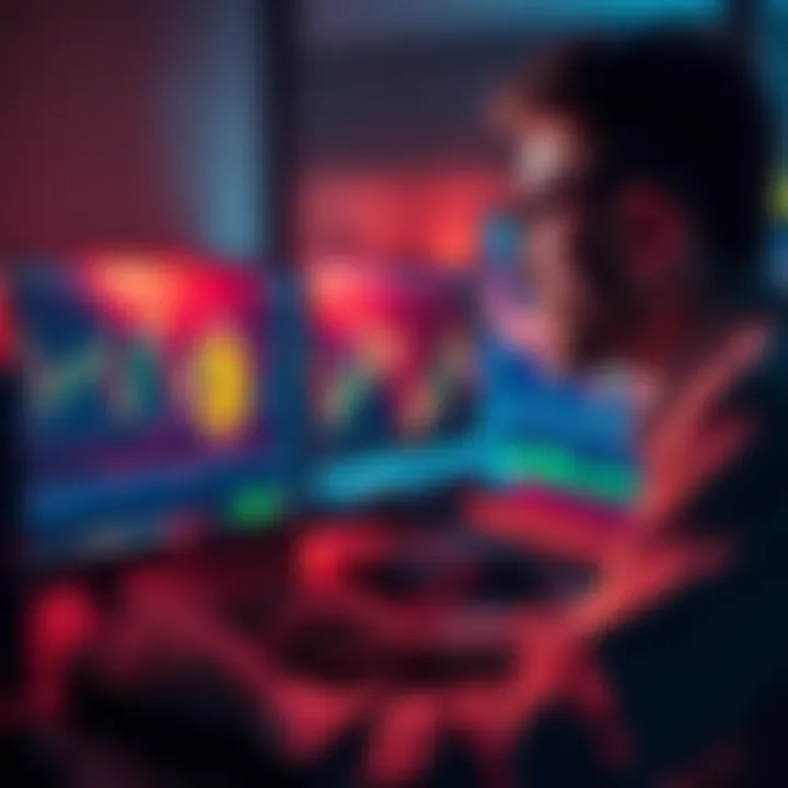 A newcomer looks at Bitcoin charts and graphs on a computer screen, pondering whether to invest.