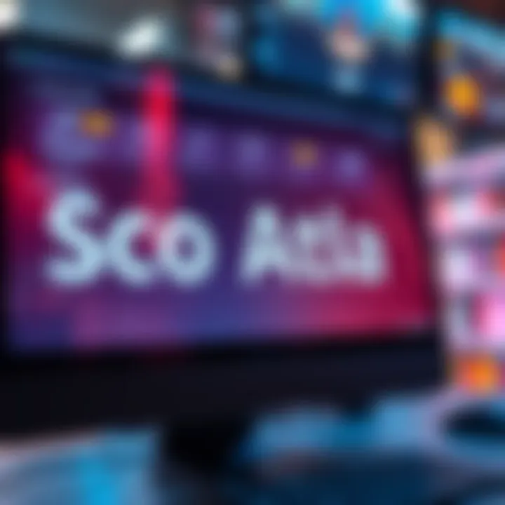 A close-up of a computer screen showing the New Atlas Shopping platform with safety updates and a modern user interface.