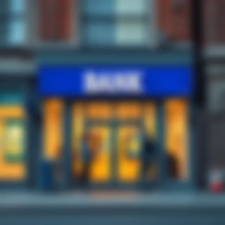 A new bank branch with a welcoming sign in the UK, symbolizing fresh financial services for the community.