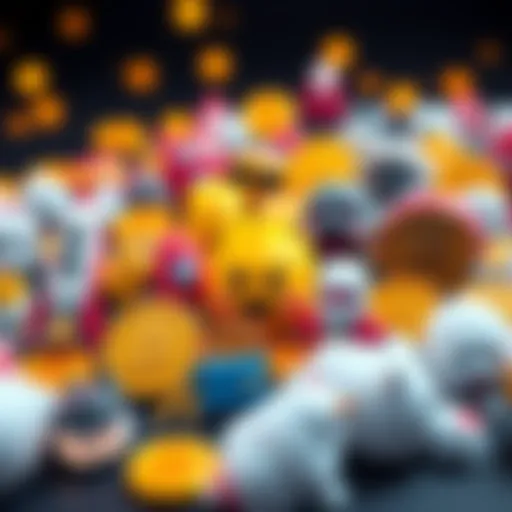 A colorful collection of new emojis themed around cryptocurrency, including rockets, coins, and digital wallets, inviting people to suggest their own emoji.