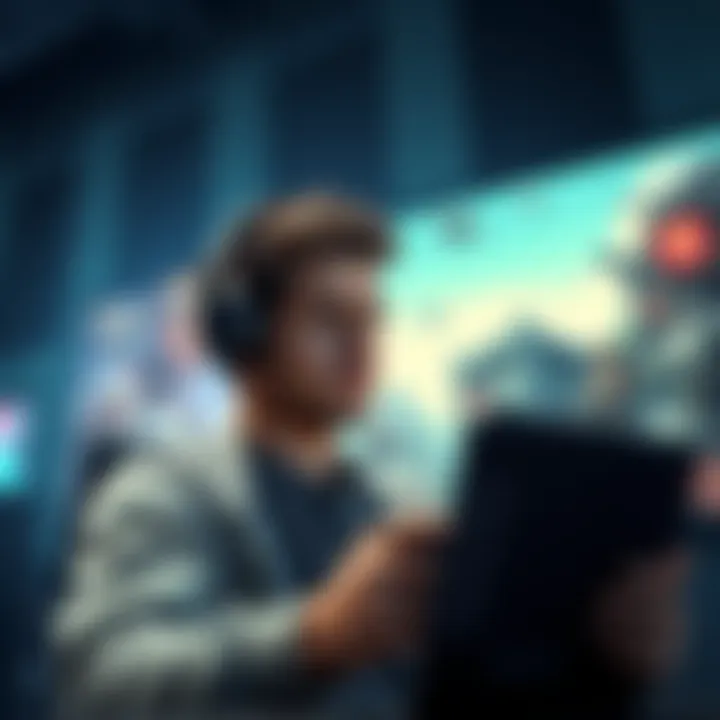 A new player looks at the screen, worried about their progress while advanced players showcase numerous game parcels and titles around them.