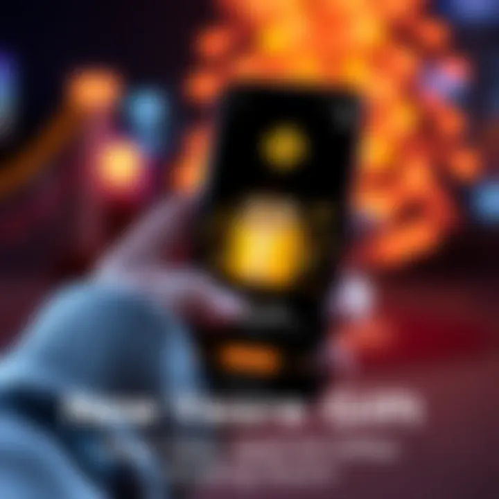 Person holding a smartphone with a crypto wallet app open, showing a gift symbol representing a New Year cryptocurrency reward.