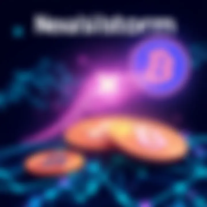 Nexa Tailstorm Blockchain A graphical representation of Nexa's Tailstorm showing fast transactions on its blockchain, with Bitcoin and Bitcoin Cash logos in the background.