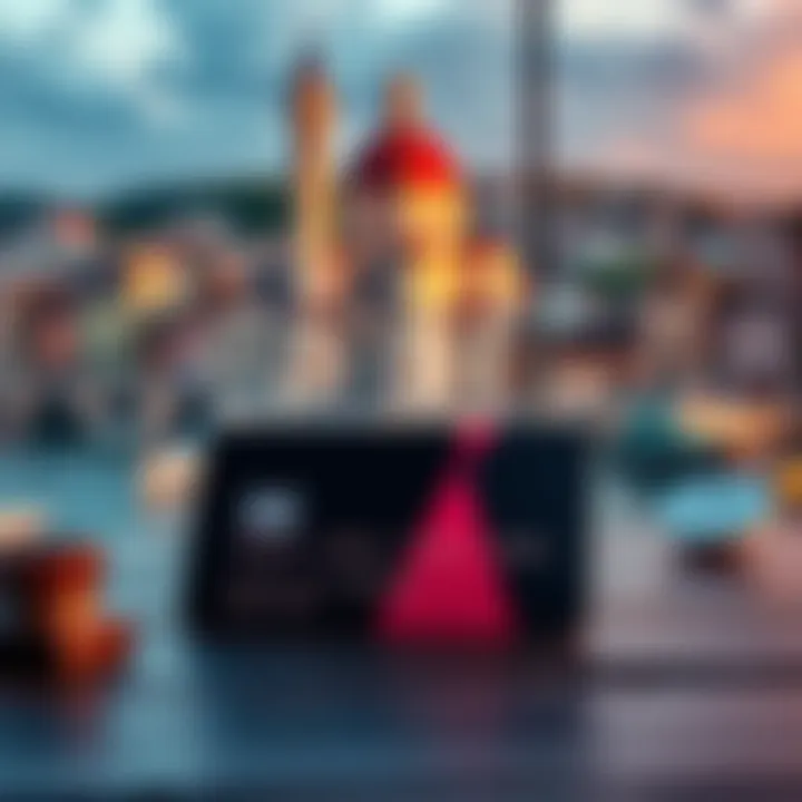 A close-up of the new Nexo card resting on a table with Italian landmarks in the background.
