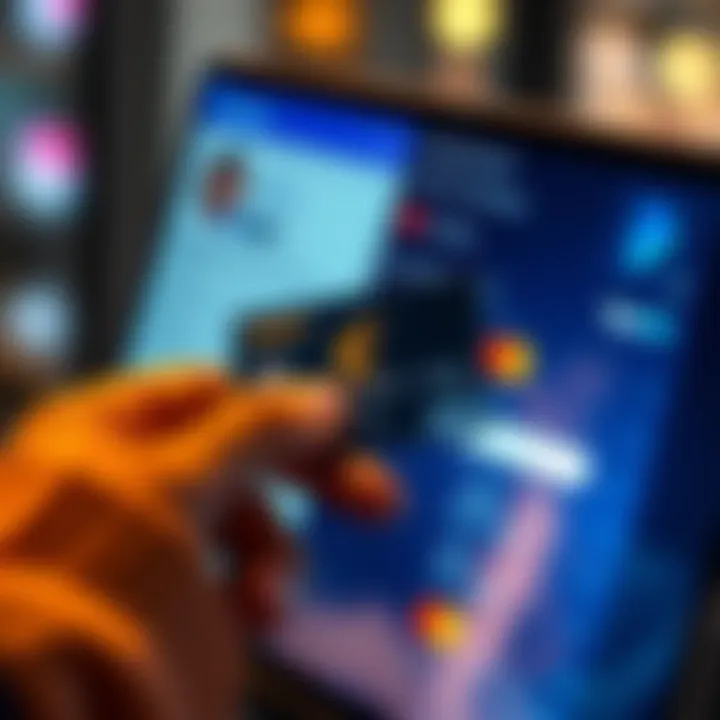 A person adjusting currency settings on a PayPal account, showing Nexo card in hand with a euros symbol on the screen