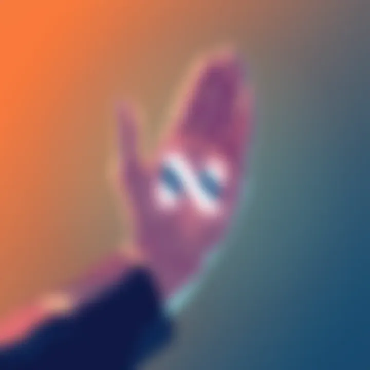 Illustration of Nexo logo with a supportive hand symbolizing assistance in financial crisis