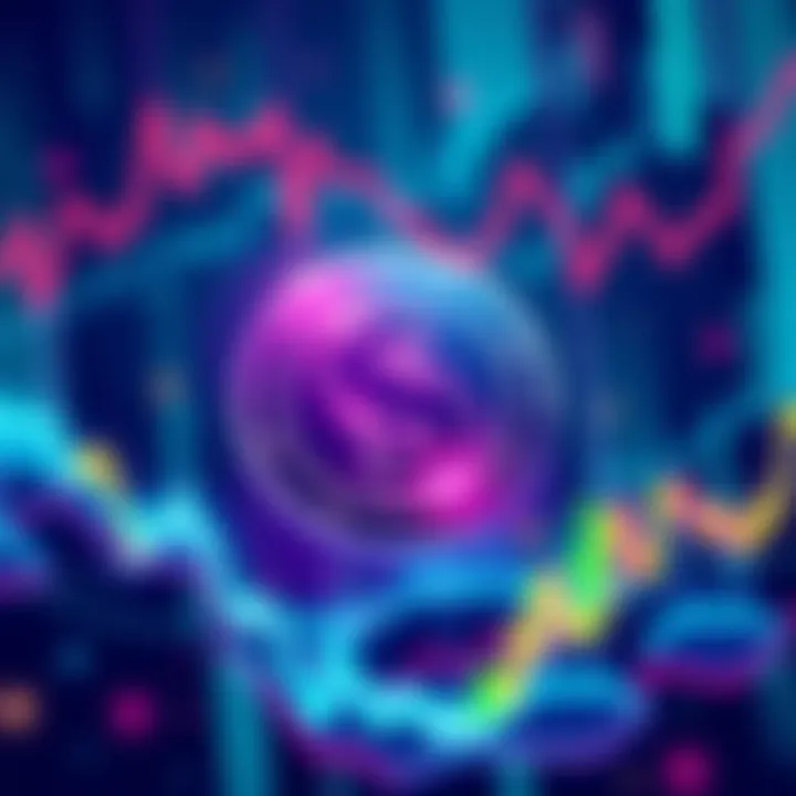 Illustration depicting NEXO holding steady at one dollar amidst fluctuating financial indicators