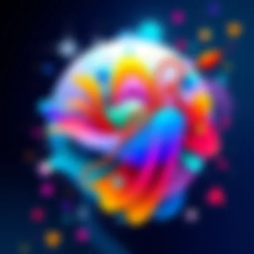 A vibrant NFT artwork featuring clean and precise linework, showcasing colorful abstract shapes and patterns.