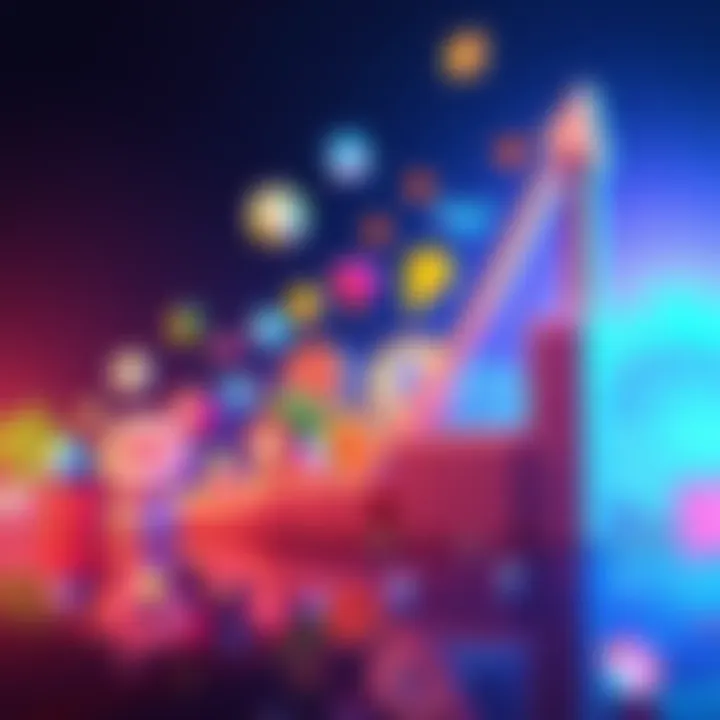 Illustration showing a mix of popular NFT icons and a downward trend graph, symbolizing the mixed performance of NFTs in the market.