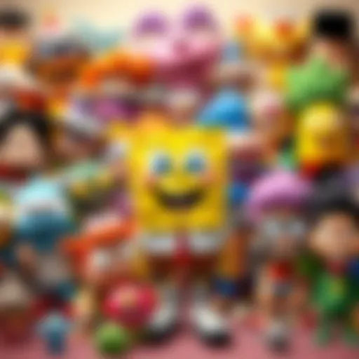 A colorful collage of popular Nicktoon characters like SpongeBob, Rugrats, and Fairly OddParents, highlighting a fun ranking activity.
