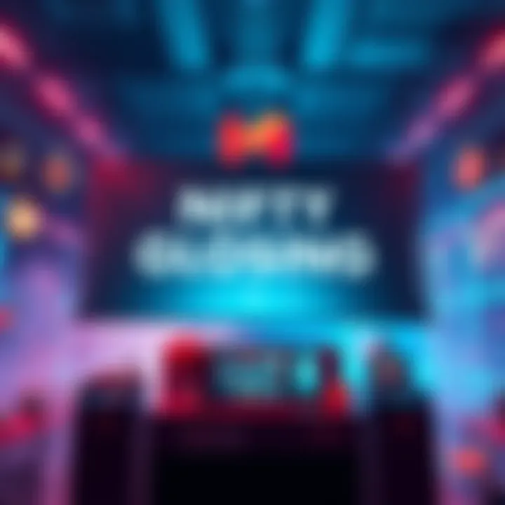 Nifty Gateway logo with a closing announcement banner in the background showing digital collectibles and NFTs