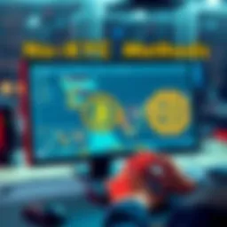 A person using a computer to explore no-KYC methods for buying crypto like ETH and Monero in the EU.