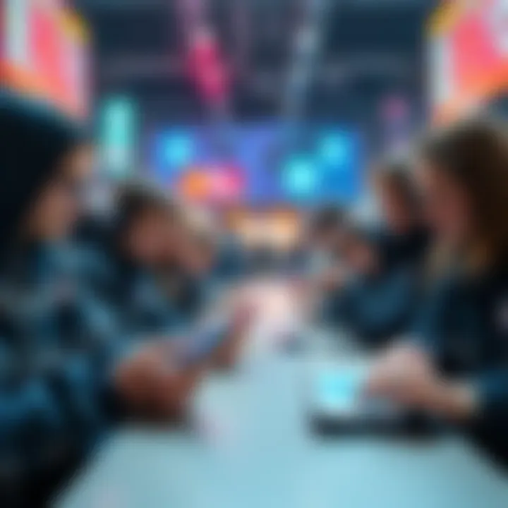 A group of node runners looking confused as they check their wallets displaying zero balances after syncing to a rewards program. Some are holding smartphones while discussing the issue.