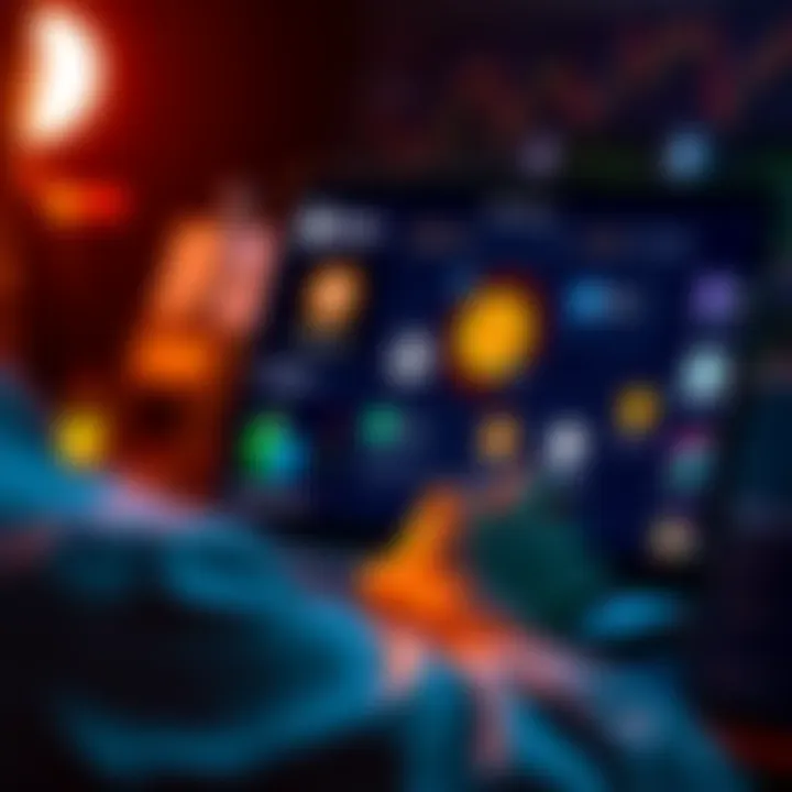 A person looking at different cryptocurrency platforms on a laptop screen with a focus on non KYC options.