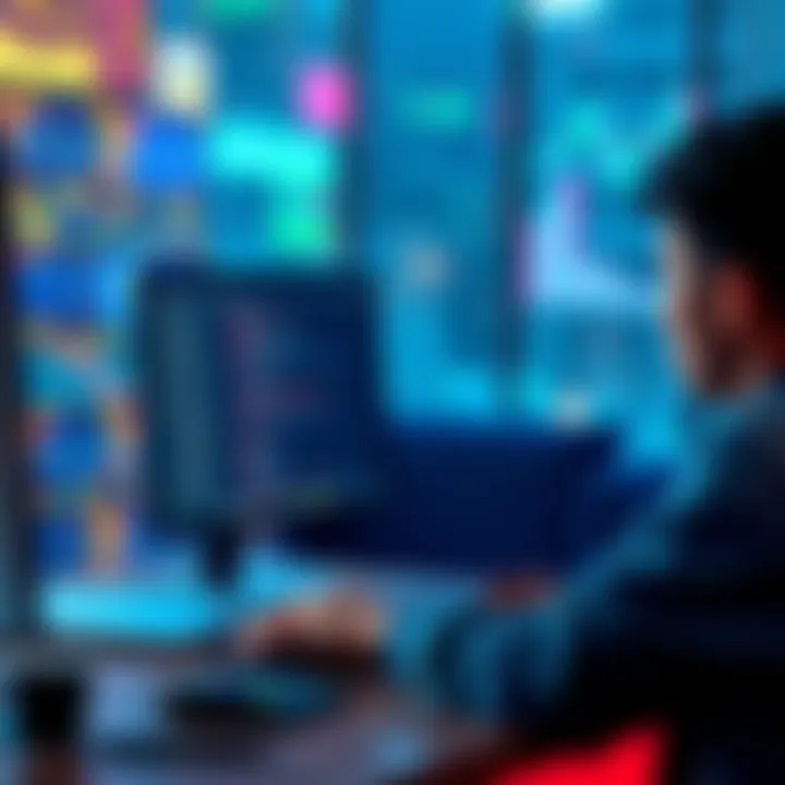 A person using a computer to explore non-KYC wallets and exchanges for cryptocurrency transactions