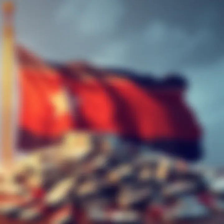 Illustration of North Korea's flag next to a pile of stolen cash representing the KelpDAO heist