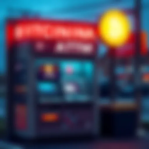 A Bitcoin ATM kiosk in North Carolina with clear signage and cash-to-crypto transaction options