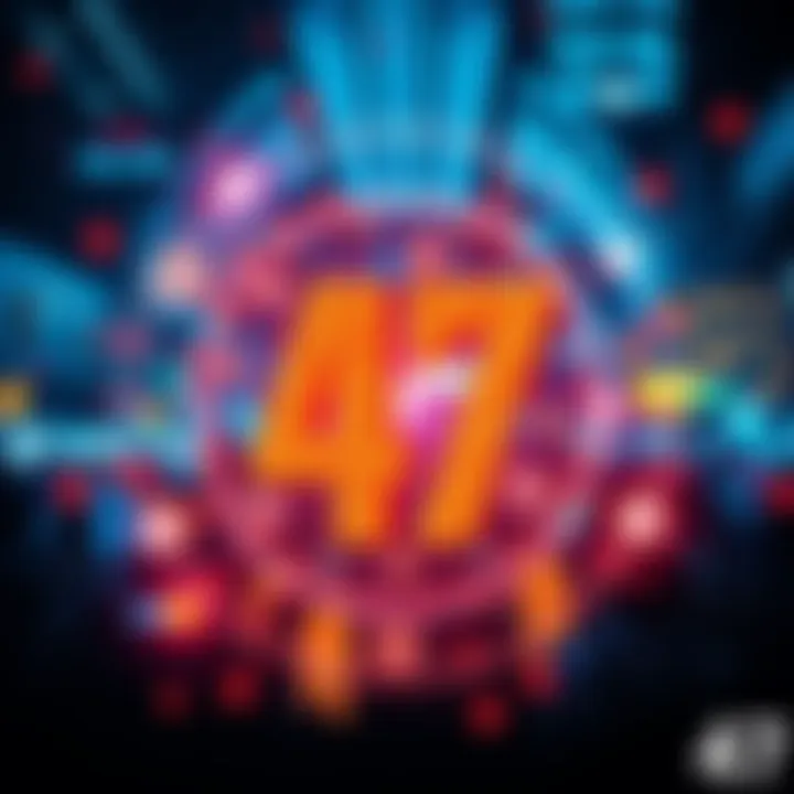 Number 47 Symbolism A graphic representation of the number 47 surrounded by various symbols representing connections and events.