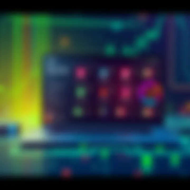 A digital illustration showing Nvidia NemoClaw software interface with security features and customization options for enterprise AI agents, focused on industries like finance and healthcare.